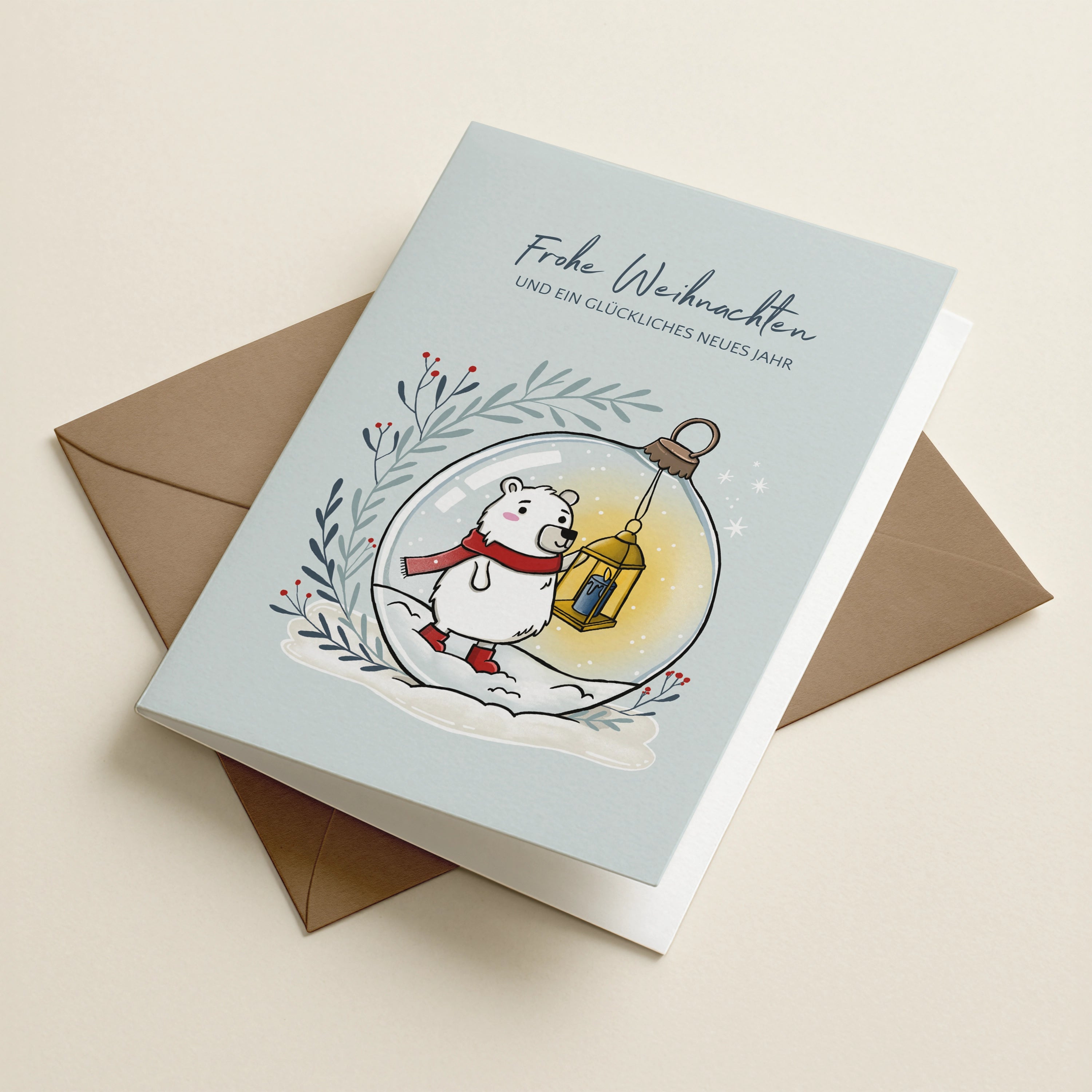 Weihnachtskarte Eisbär