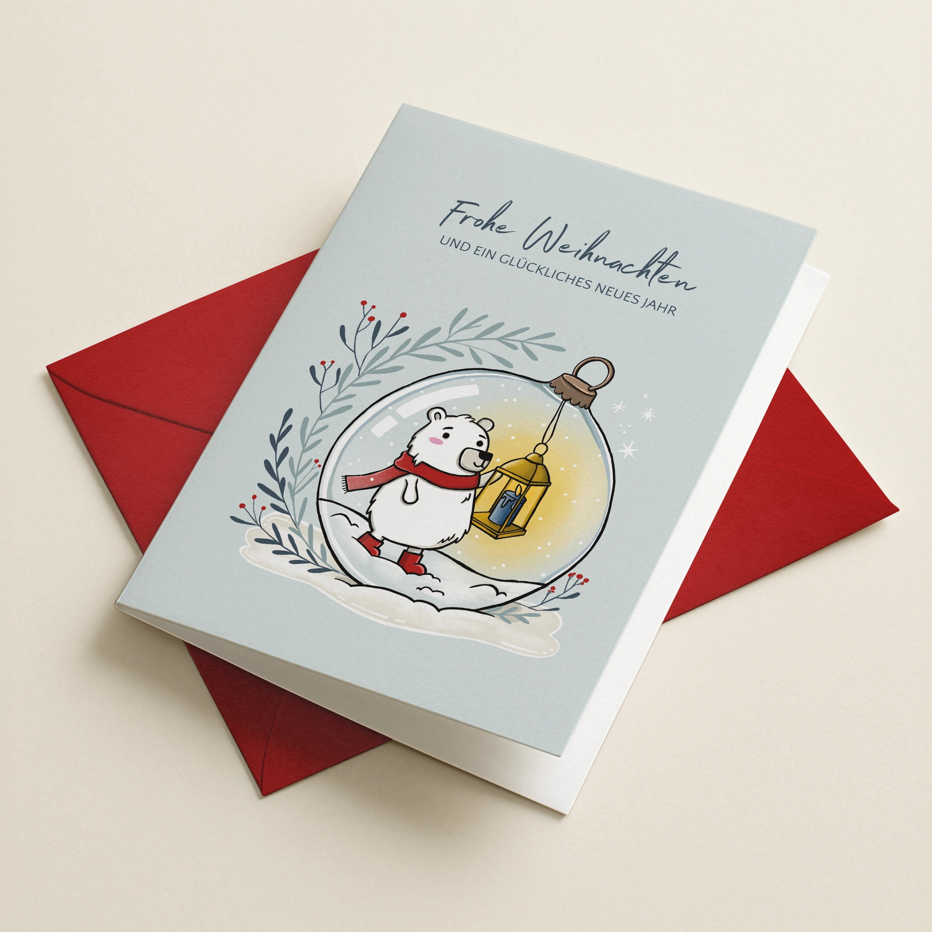 Weihnachtskarte Eisbär