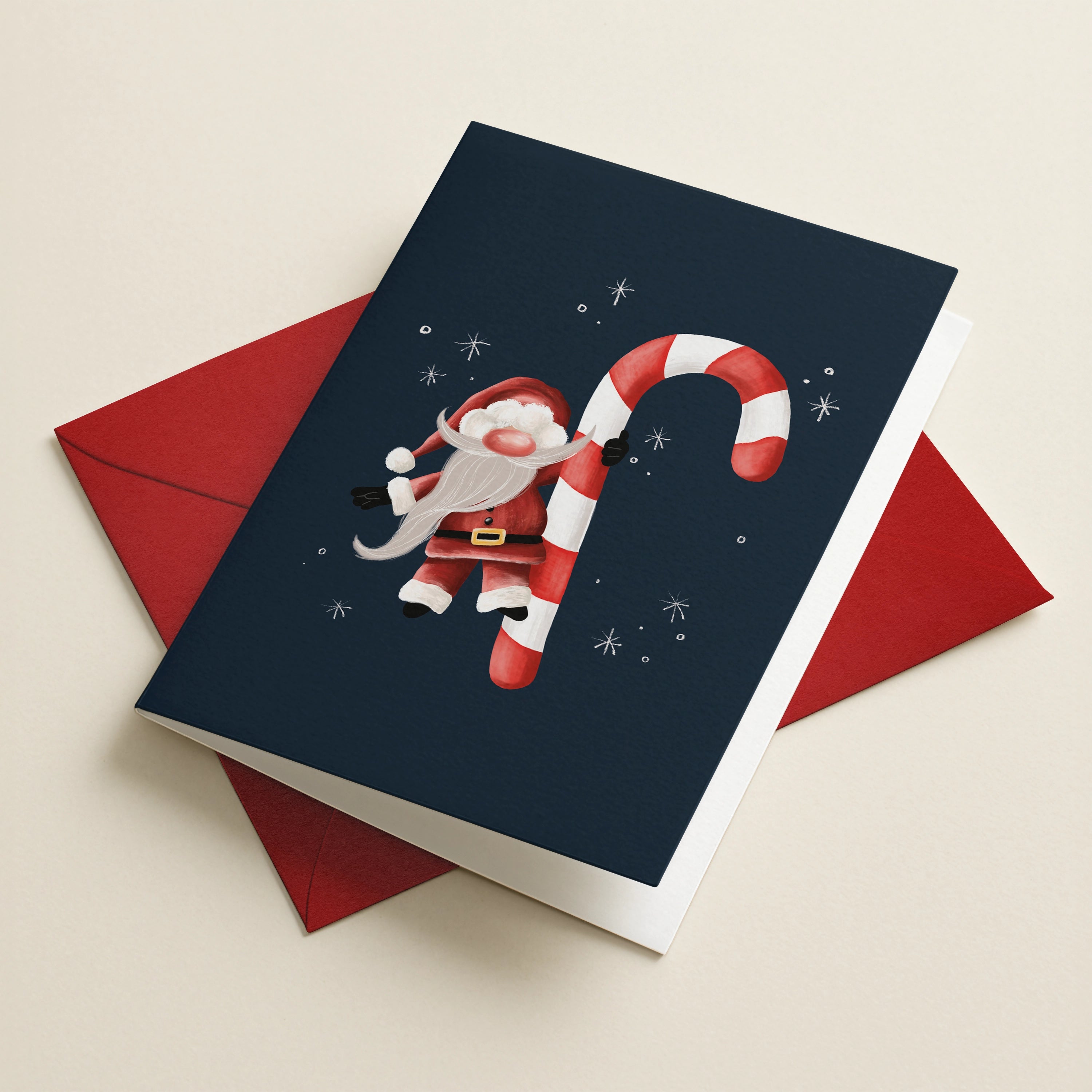 Weihnachtskarte Nikolaus Zuckerstange