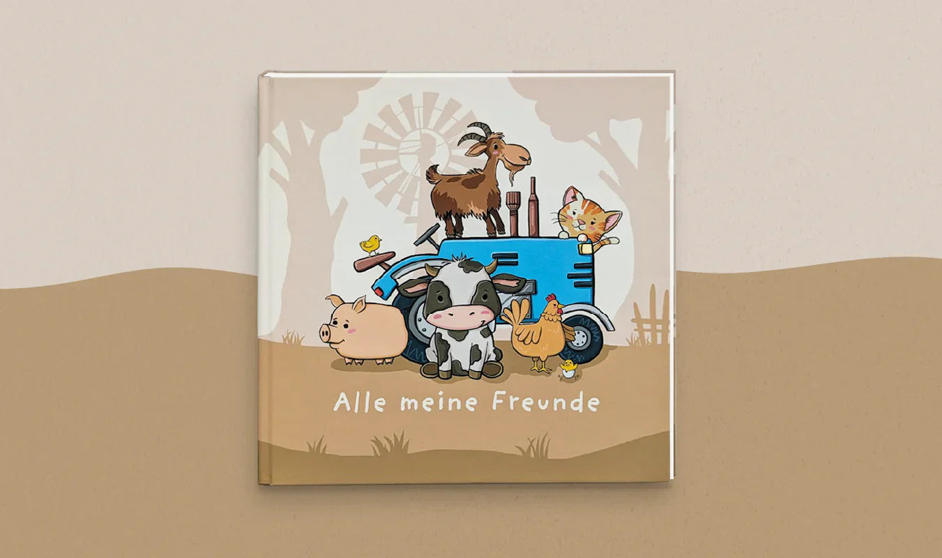 Freundebuch Bauernhof mit Bauernhoftieren und Traktor von Printstorys