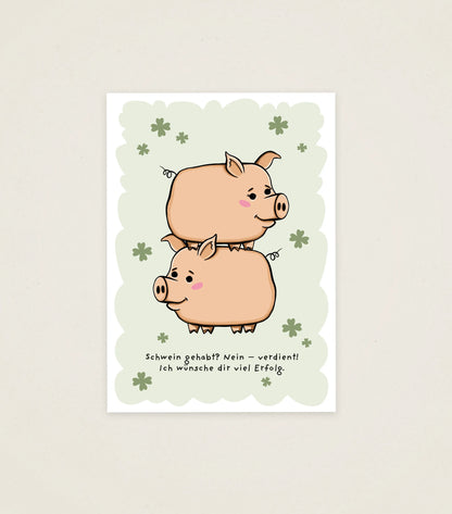 Glückskarte Schwein