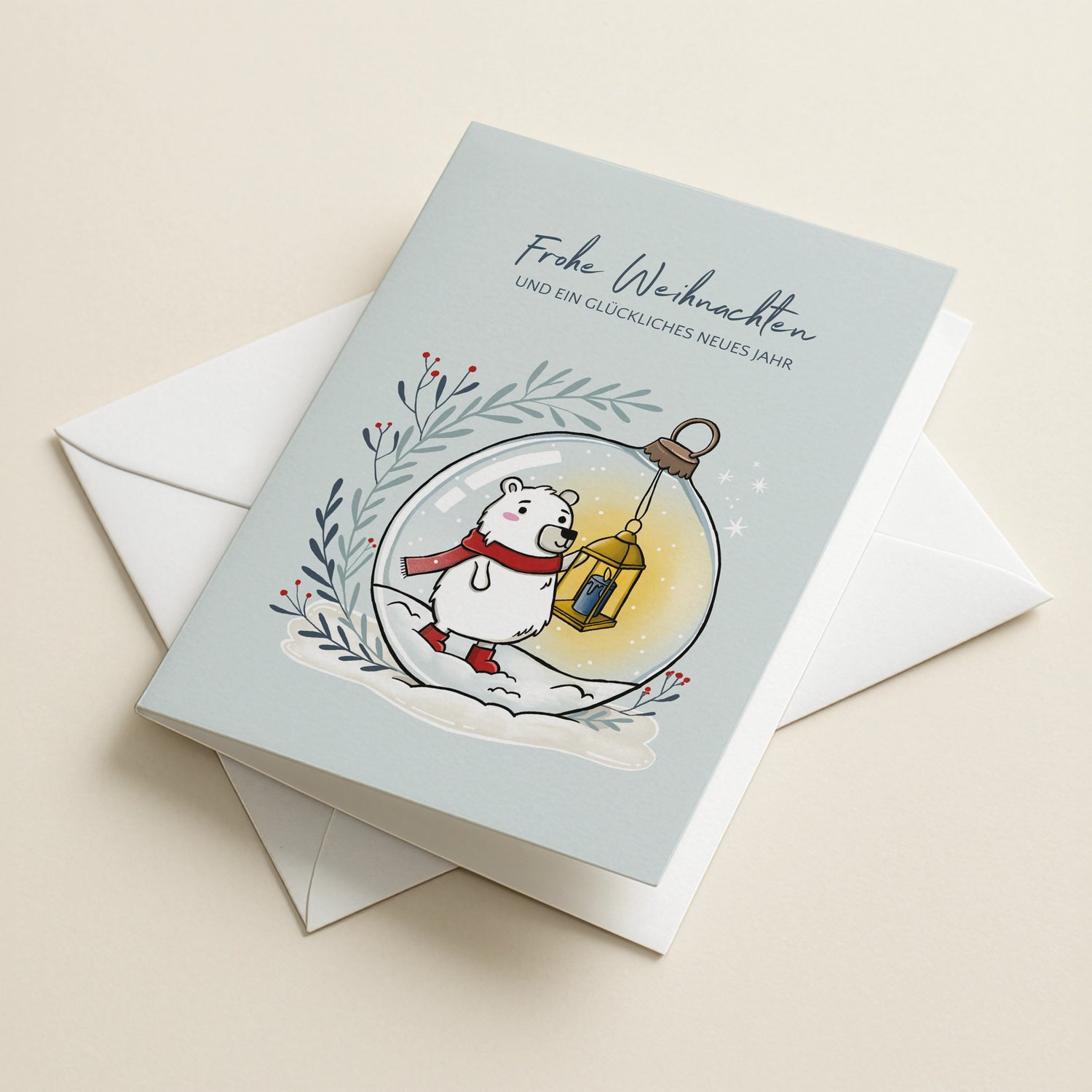 Weihnachtskarte Eisbär