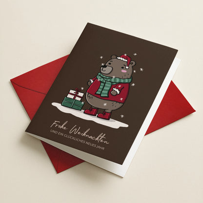 Weihnachtskarte Weihnachtsbär