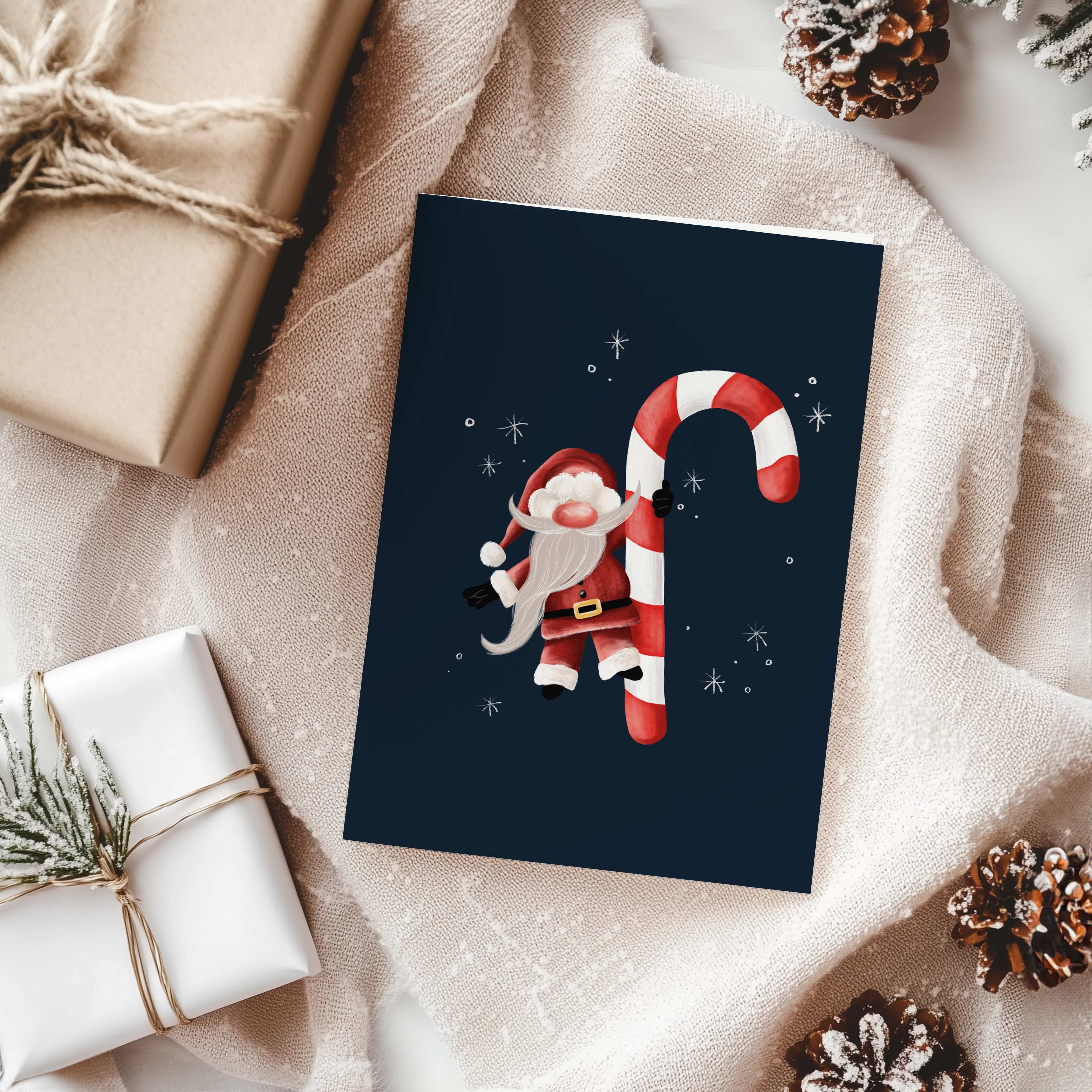 Weihnachtskarte Nikolaus Zuckerstange